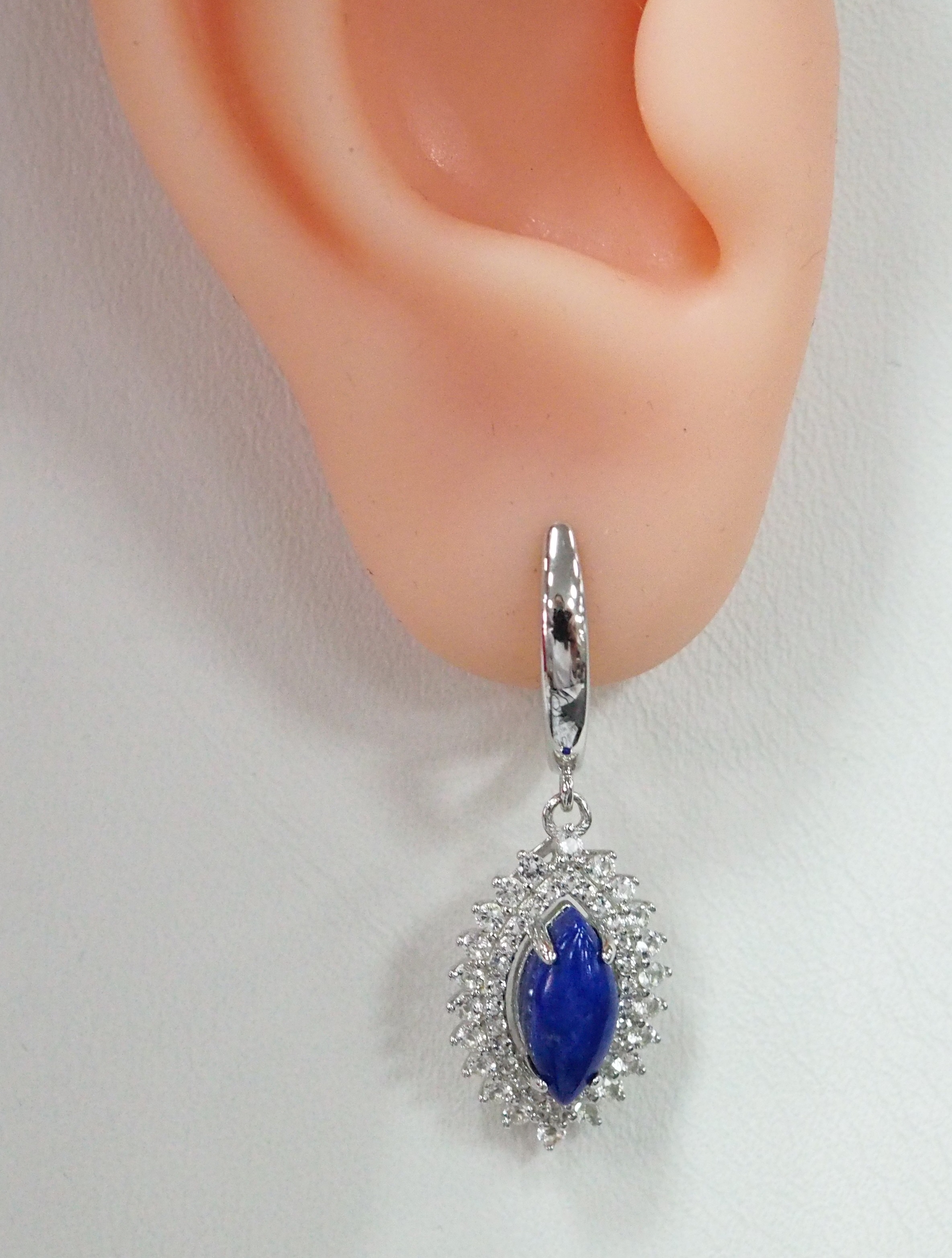 Серебряные серьги с лазуритами